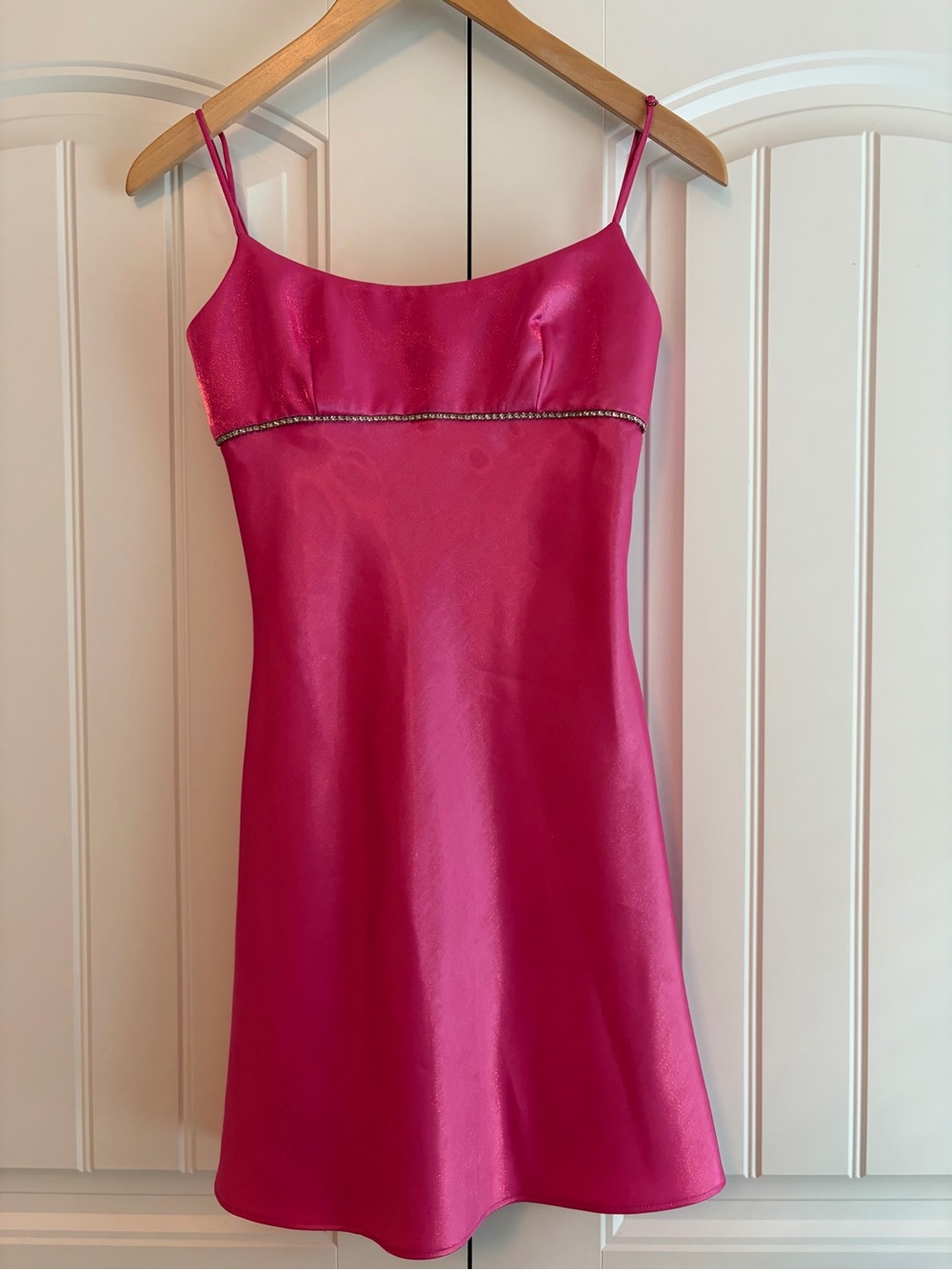 Amanda Uprichard NWT Kiersten Mini Dress Hot Pink Satin Women's Size XS - Picture 4 of 14